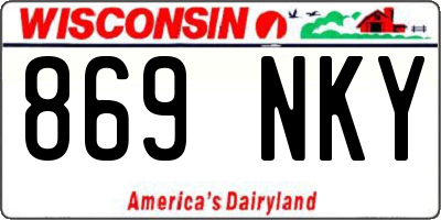 WI license plate 869NKY