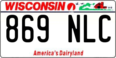 WI license plate 869NLC