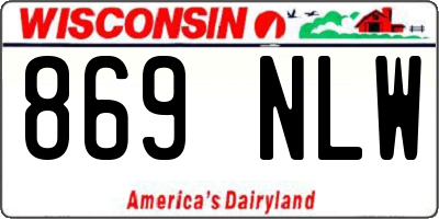 WI license plate 869NLW