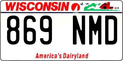 WI license plate 869NMD