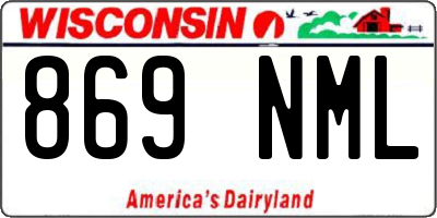 WI license plate 869NML