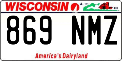 WI license plate 869NMZ