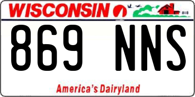 WI license plate 869NNS
