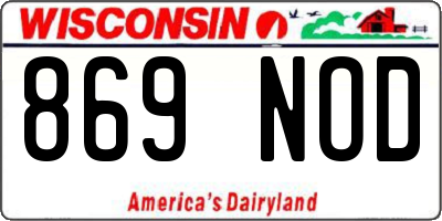 WI license plate 869NOD
