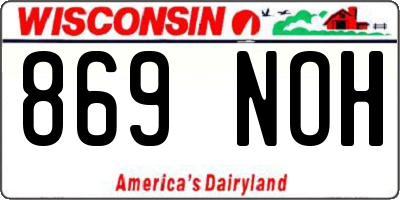 WI license plate 869NOH