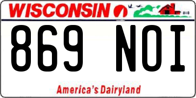 WI license plate 869NOI