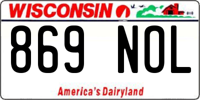 WI license plate 869NOL
