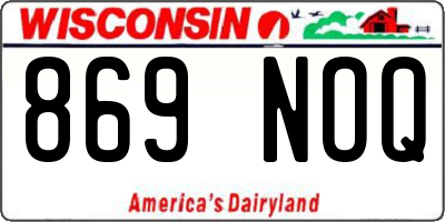 WI license plate 869NOQ