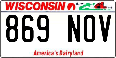 WI license plate 869NOV