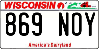 WI license plate 869NOY