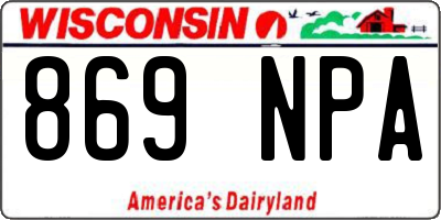 WI license plate 869NPA