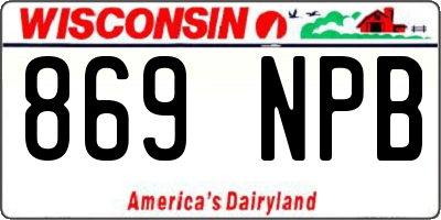 WI license plate 869NPB
