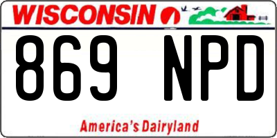 WI license plate 869NPD
