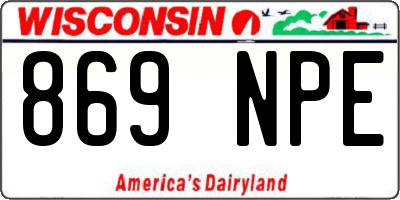WI license plate 869NPE