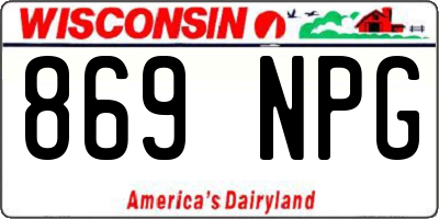 WI license plate 869NPG