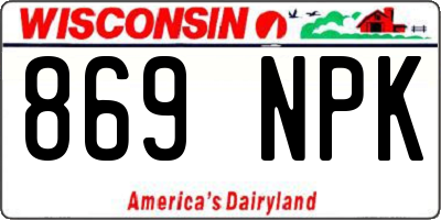 WI license plate 869NPK