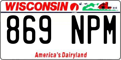 WI license plate 869NPM