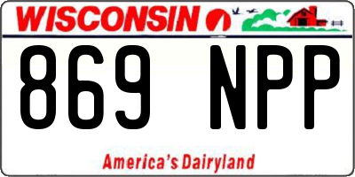 WI license plate 869NPP