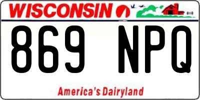WI license plate 869NPQ
