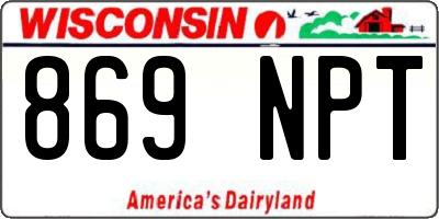 WI license plate 869NPT