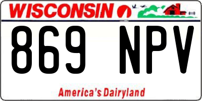 WI license plate 869NPV