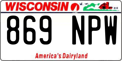 WI license plate 869NPW