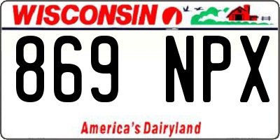 WI license plate 869NPX