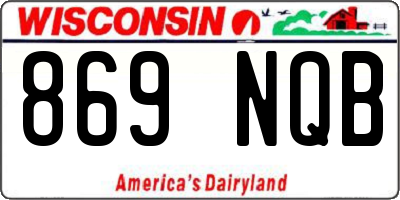WI license plate 869NQB