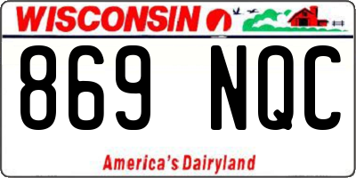 WI license plate 869NQC