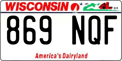 WI license plate 869NQF