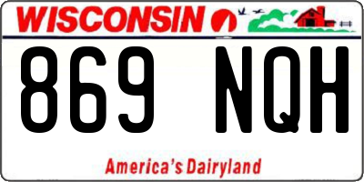 WI license plate 869NQH