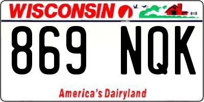 WI license plate 869NQK