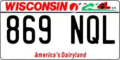 WI license plate 869NQL