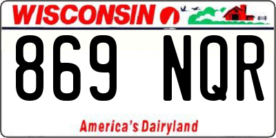 WI license plate 869NQR