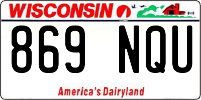 WI license plate 869NQU
