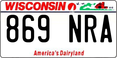 WI license plate 869NRA