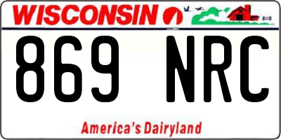 WI license plate 869NRC