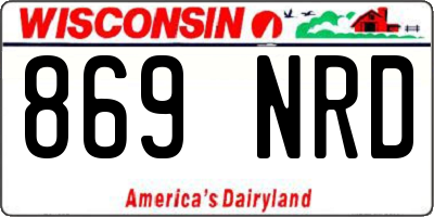 WI license plate 869NRD