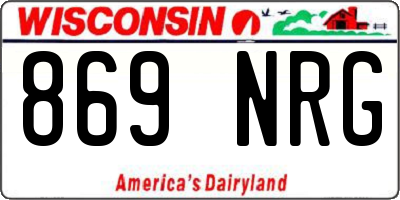 WI license plate 869NRG