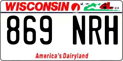 WI license plate 869NRH