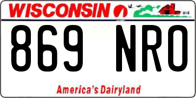 WI license plate 869NRO
