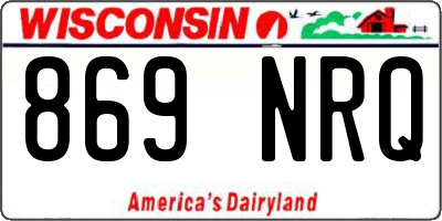 WI license plate 869NRQ