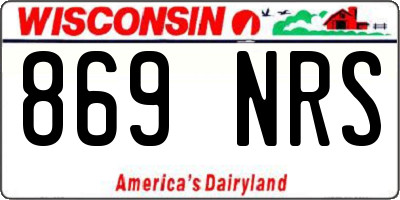WI license plate 869NRS