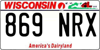 WI license plate 869NRX