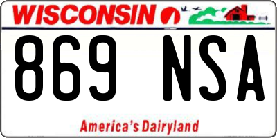 WI license plate 869NSA