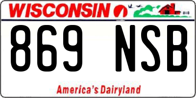 WI license plate 869NSB