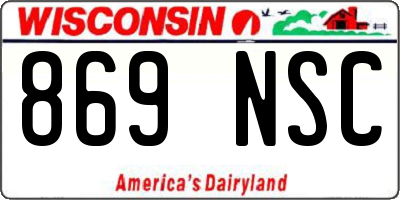 WI license plate 869NSC
