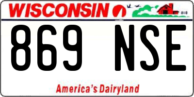 WI license plate 869NSE
