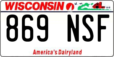 WI license plate 869NSF
