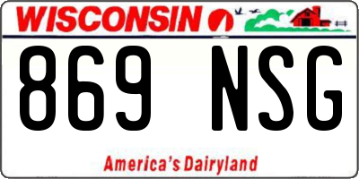WI license plate 869NSG